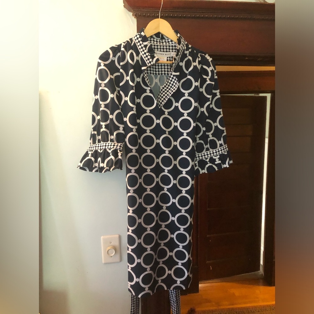 Gretchen Scott tunic dip and dot and White Geometric Print Dress